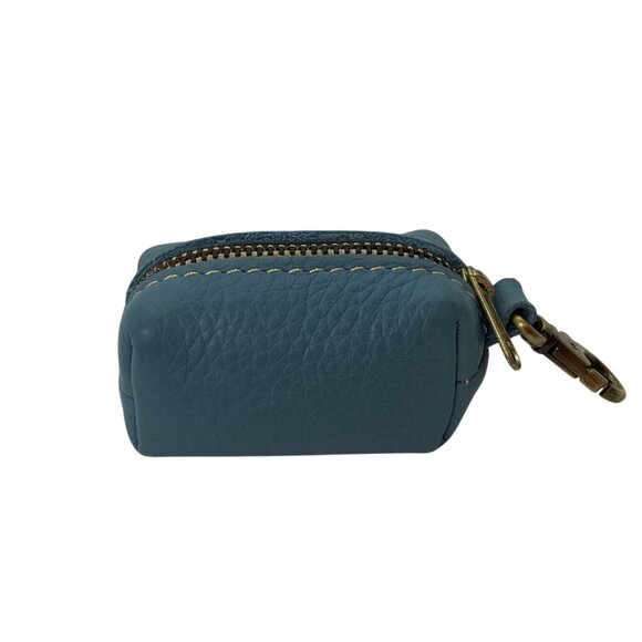 Portland Leather G Dopp Light Blue Leather Mini Keychain Pouch Bag Charm - Picture 2 of 9